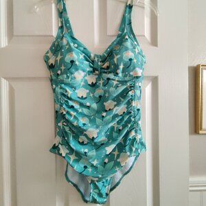 NWOT Woman's SZ-M One Piece Swimsuit Green Floral
